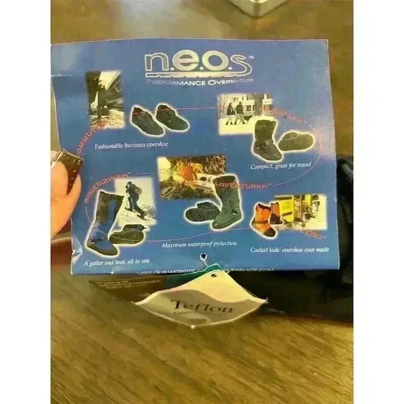 NEOS Unisex Black Over shoes Waterproof Nylon Ankle Rain Boots Non-Slip Sole - Picture 6 of 7